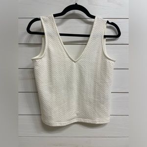 NWT Madewell Jacquard Peakaboo Back Cropped Tank Cream Size XXS